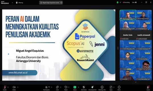 Penjelasan materi oleh Dr. Miguel Angel Esquivias Padilla M.SE. selaku Narasumber